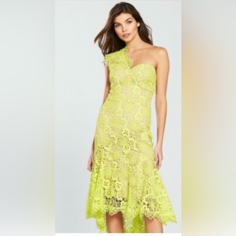 Karen Millen Vibrant Yellow One-Shoulder Lace Prom/Formal Dress Size 10 NWT